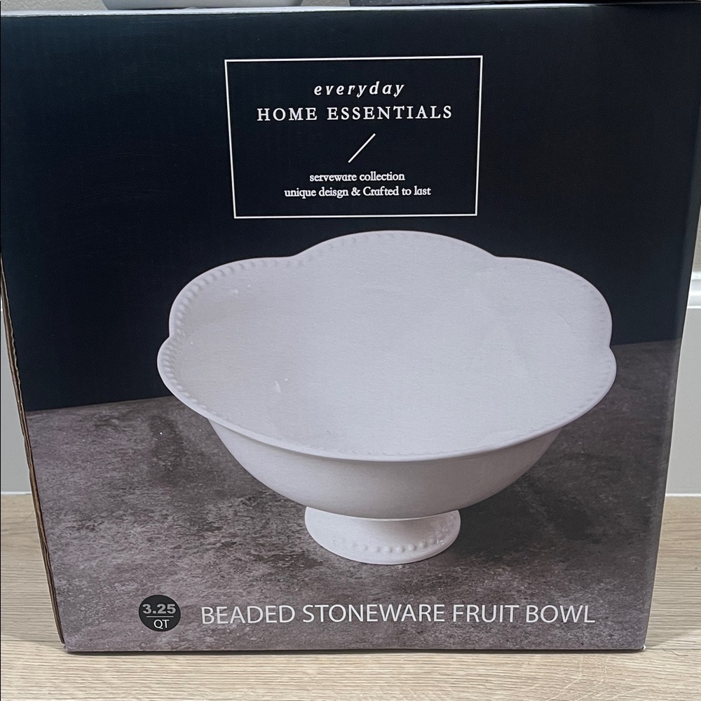 ❤️NEW!!!❤️Home Essentials Beaded Stoneware Fruit Bowl - White